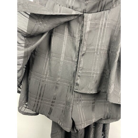 Selfie Leslie Black Jessa Hi-Low Chiffon Flowy Summer Brunch Romper Size M - Picture 2 of 9